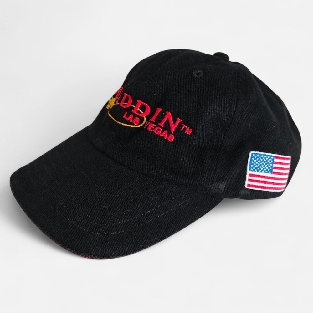 Vintage Aladdin Las Vegas Hotel Casino Black Cotton Baseball Cap Dad Hat